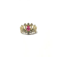 October Birthstone Princess Crown CZ Ring (14K)