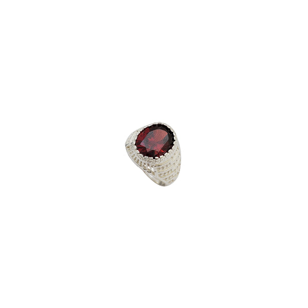 Red Stone Baby-Sized Ring (Silver)