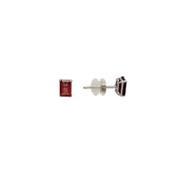 Garnet Stud Earring (Silver)