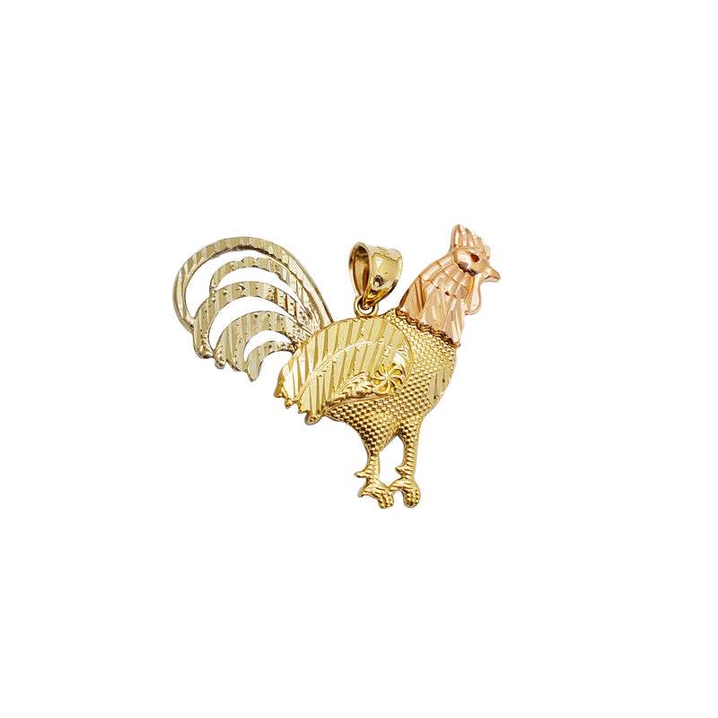 Golden Steel rooster pendant / Rooster pendant / Rooster 