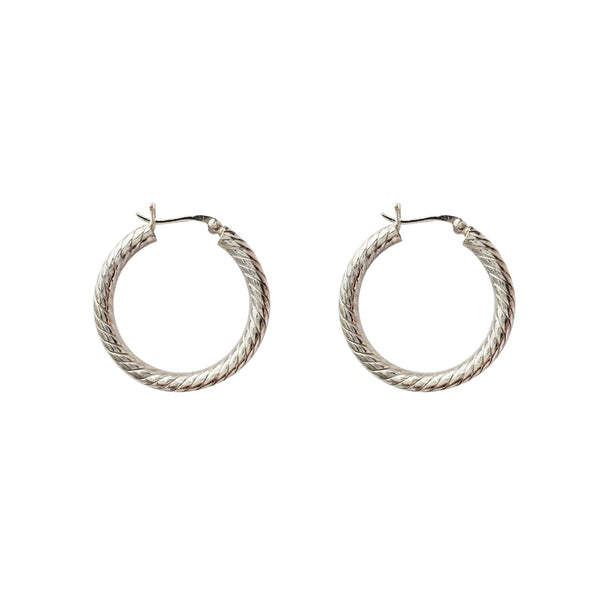 Rope Hoop Earring (Silver)