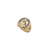 Saint Barbara CZ Horseshoe Ring (14K)