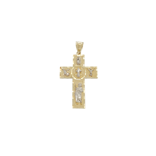 Two-Tone Saints Cross Pendant (14K)