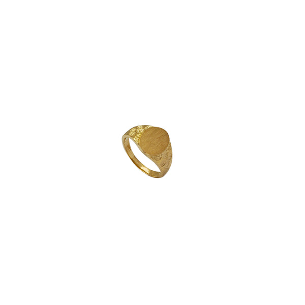 Oval Brushed Finish Kid's Ring (14K)