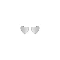 Asymmetrical Hearts Stud Earrings (Silver) front - Popular Jewelry - New York