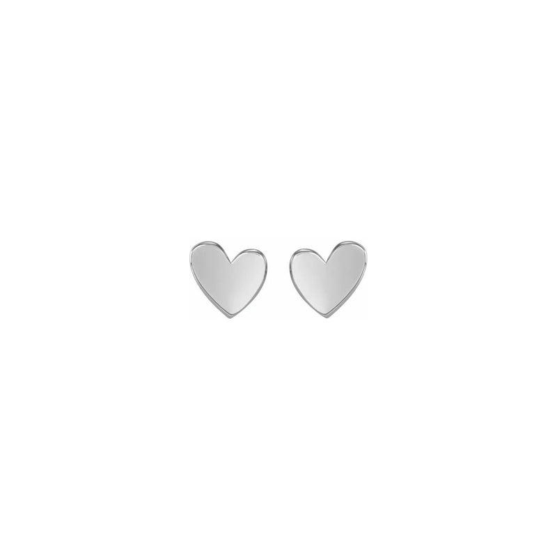 Asymmetrical Hearts Stud Earrings (Silver) front - Popular Jewelry - New York