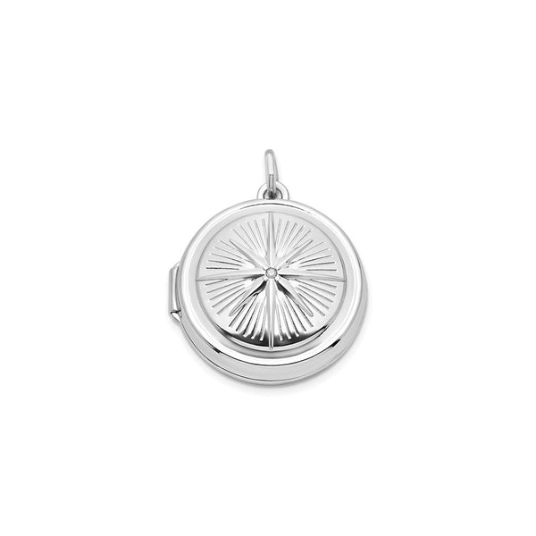 Compass Round Photo Locket (Silver) main - Popular Jewelry - New York