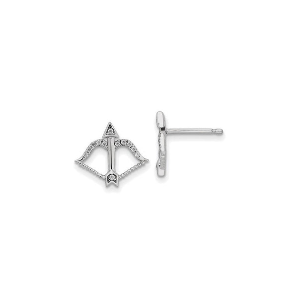 Icy Bow and Arrow Stud Earrings (Silver) main - Popular Jewelry - New York