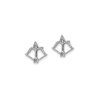 Icy Bow and Arrow Stud Earrings (Silver) side - Popular Jewelry - New York