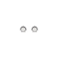 Pearl Seashell Stud Earrings (Silver) front - Popular Jewelry - New York