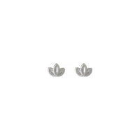 Petite Leaf Stud Earrings (Silver) front - Popular Jewelry - New York