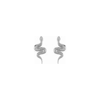 Snake Stud Earrings (Silver) front - Popular Jewelry - New York