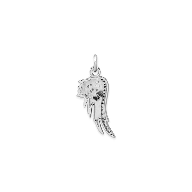 Spiky Angel Wing Zirconia Pendant (Silver) back - Popular Jewelry - New York