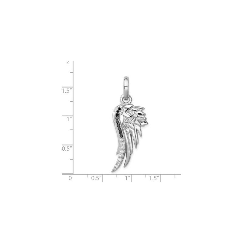 Spiky Angel Wing Zirconia Pendant (Silver) scale - Popular Jewelry - New York