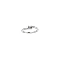 Stackable Baguette Diamond Bypass Ring (Silver) front - Popular Jewelry - New York