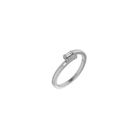 Stackable Baguette Diamond Bypass Ring (Silver) main - Popular Jewelry - New York