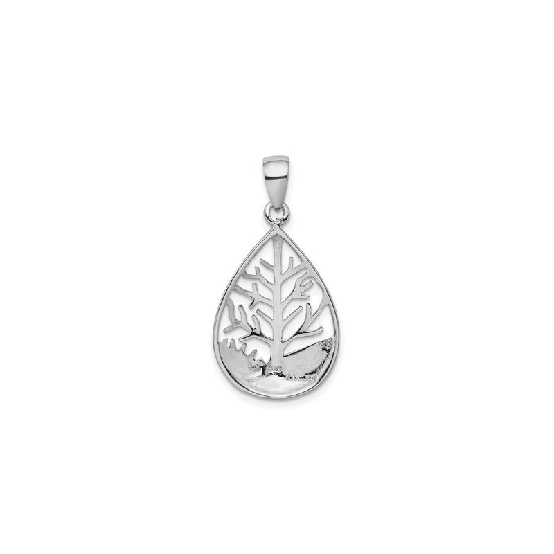 Winter Tree Teardrop Frame Pendant (Silver) back - Popular Jewelry - New York