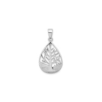 Winter Tree Teardrop Frame Pendant (Silver) main - Popular Jewelry - New York