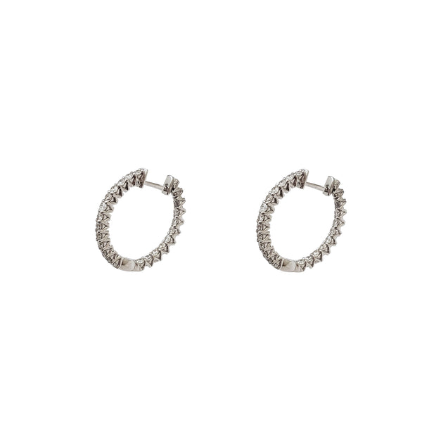 Diamond Inside-Out Huggie/Hoops Earrings (14K)