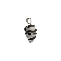 3-Dimensional Distressed Skull And Snakes Pendant (Silver)