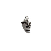 3-Dimensional Distressed Skull And Snakes Pendant (Silver)