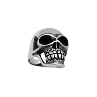 Antique Finish Glossy Skull Ring (Silver)