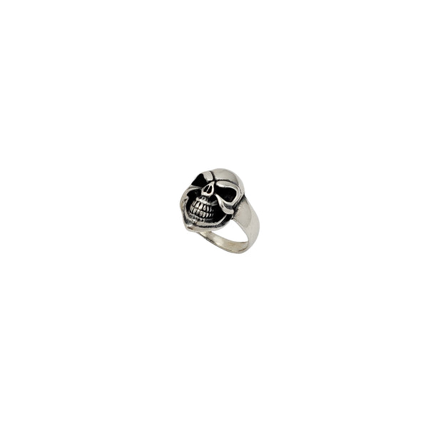 Antique Finish Skull Ring (Silver)