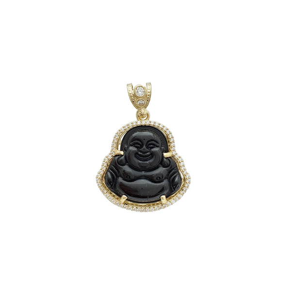 Green Laughing Buddha Pendant (14K)