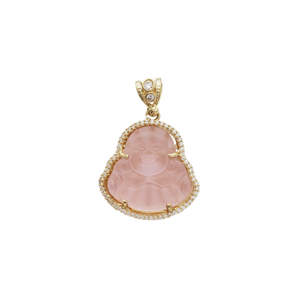 Pink Laughing Buddha Pendant (14K)