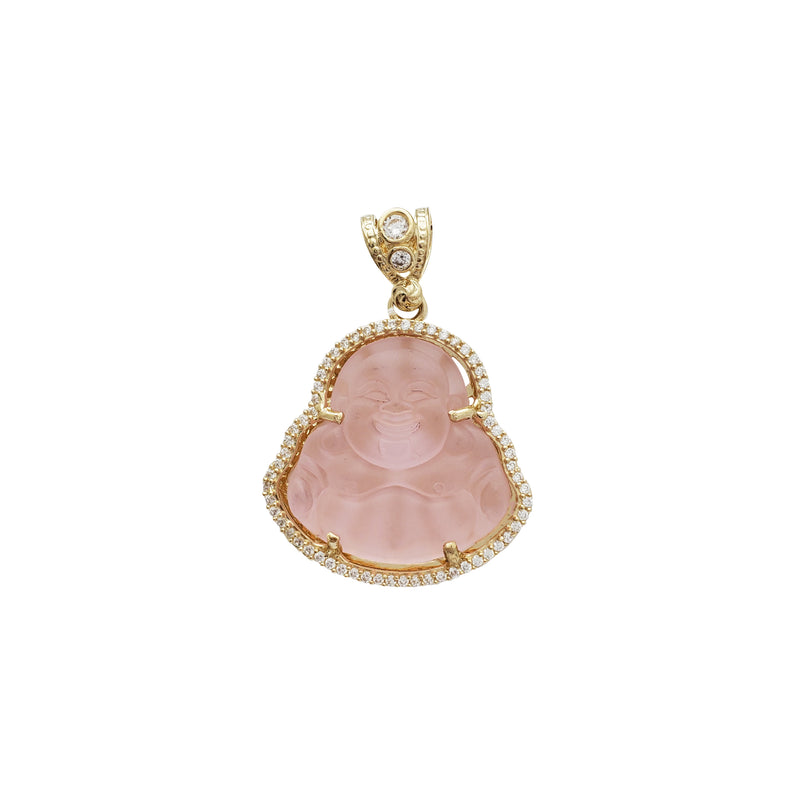 Pink Laughing Buddha Pendant (14K)