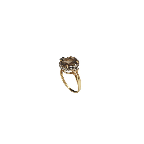 Smoked Topaz Diamond Ring (14K)