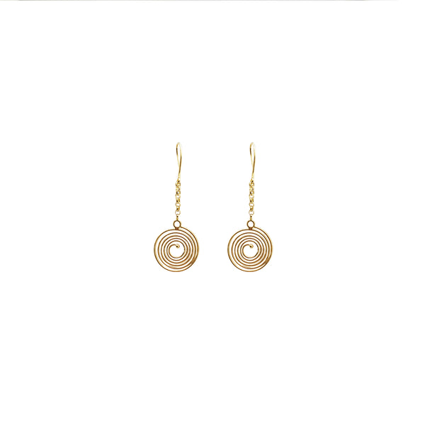 Snail Shell Dangling Earrings (14K)