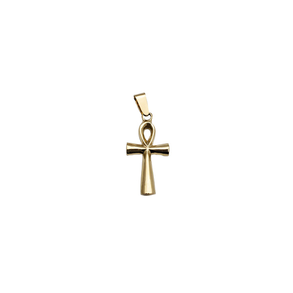 Yellow Gold Solid Plain Ankh Pendant (14K)