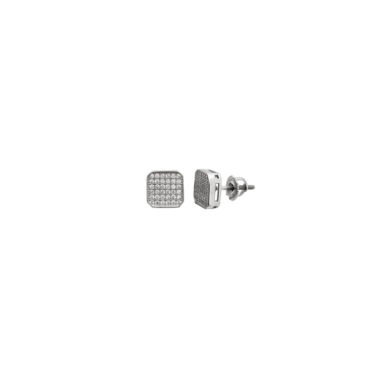 Square Shape Stud Earrings (Silver)