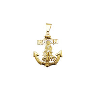 Two-tone Saint Lazarus Anchor Pendant (14K)