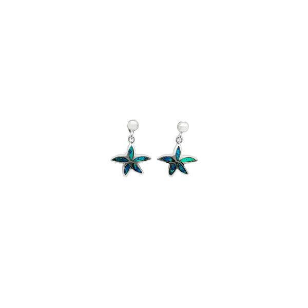 Blue Opal Starfish Stud Earring (Silver)