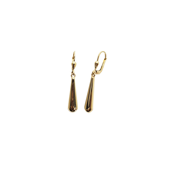 Plain Teardrop Dangling Earrings (14K)