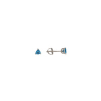 Blue Topaz Triangle Stud Earrings (Silver)