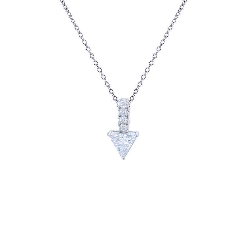 Triangle Drop Necklace (Silver)