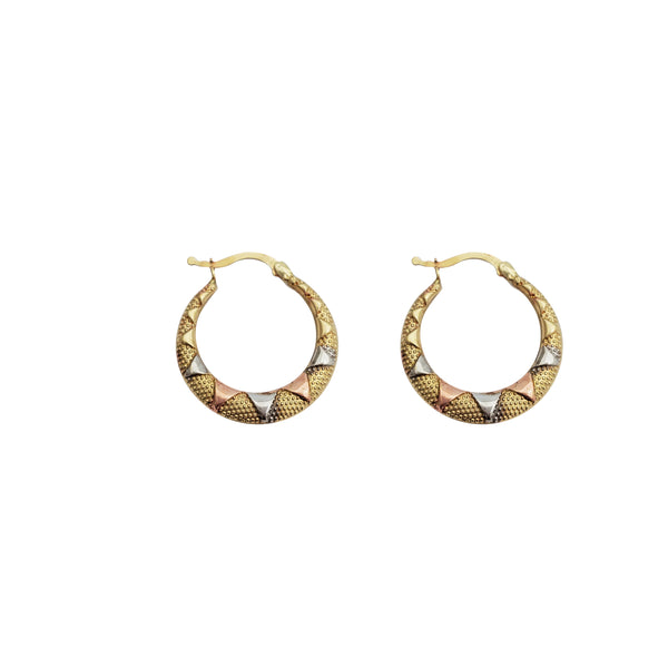 Triangle Design Hoop Earrings (14K)