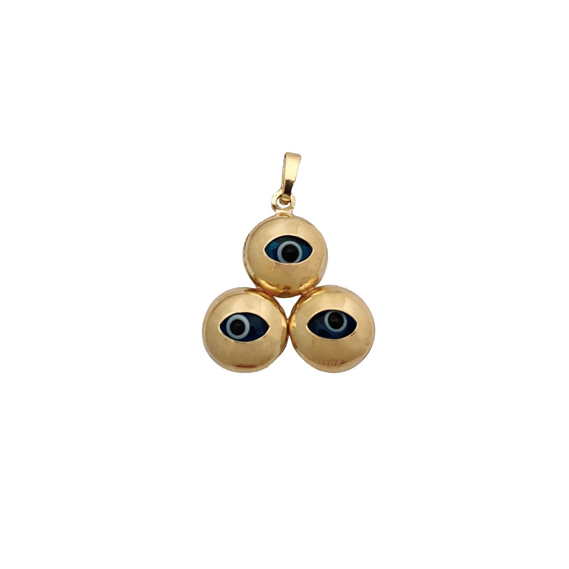 Evil Eye Triplet Pendant (14K)