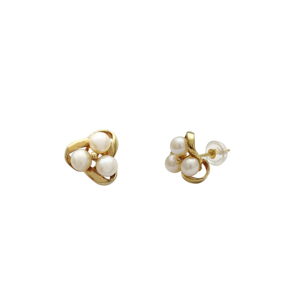 Triple Pearl Earrings (14K)