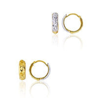 Diamond-Cut Huggie Earrings (14K)