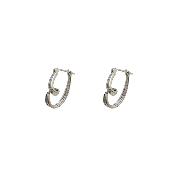 Diamond Twist Huggie Earrings (14K)