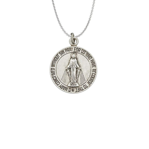 Virgin Mary Necklace (Silver)