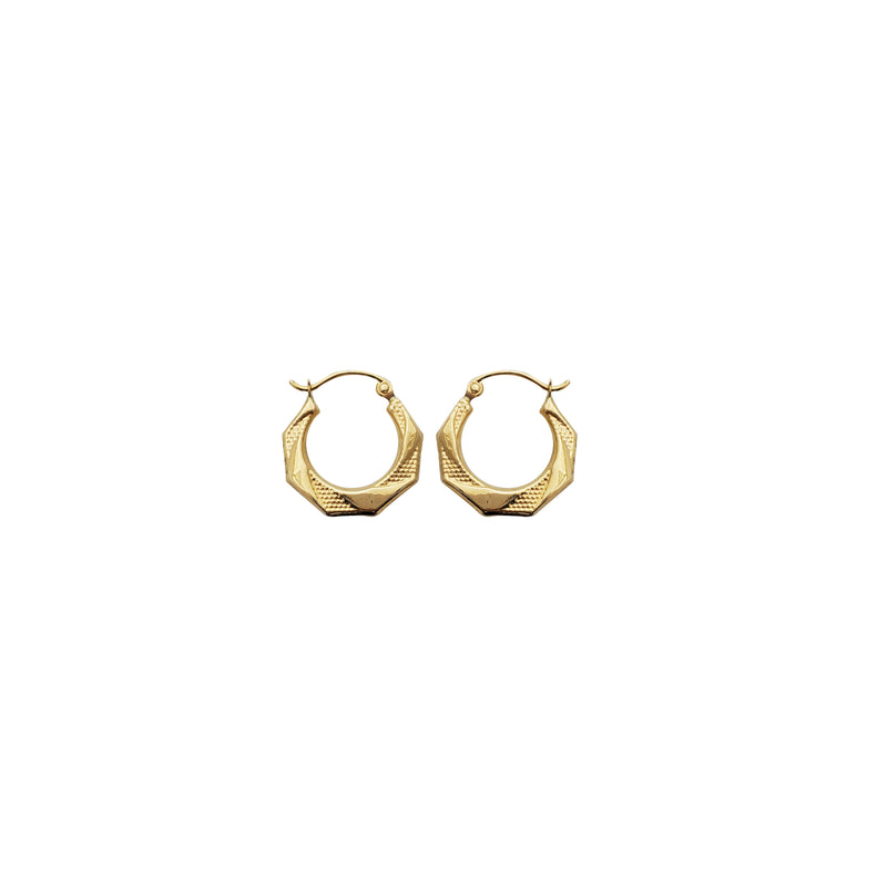 Wavy Texture Hoop Earrings (14K)