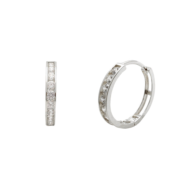 Channel Setting Hoop Earrings (14K)