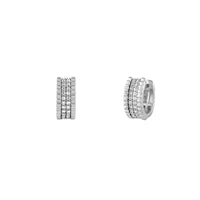 Diamond Ridged Huggie Earrings (14K)