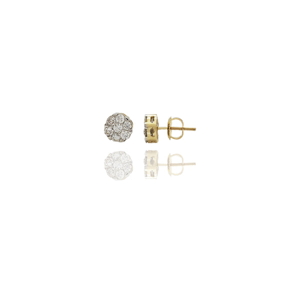 Flower Cluster Bridal Stud Diamond Earrings (14K)