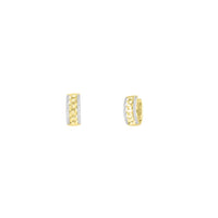 Diamond Cuban Huggie Earrings (14K)